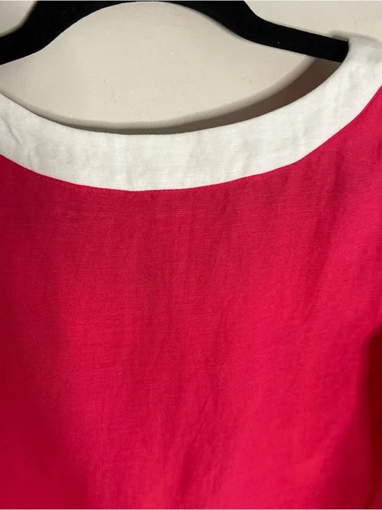 Red Sleeveless Crop Tank Top with White Trim - Women's - Picture 7 of 13